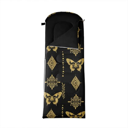 Erosebridal Sugar Skull Kids Sleeping Bag Southwestern Aztec Western Camping Blanket for Hiking Travel Hunting Sleep Bag - color: Black Yellow Gold 10