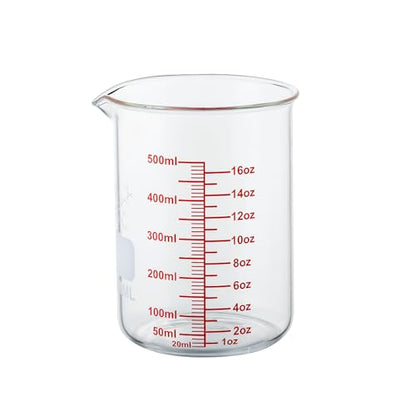 High Borosilicate Glass Measuring Cup-V-Shaped Spout,500ml(16OZ) Glass Measuring Beaker for Kitchen or Restaurant, Easy to Read - size: 500ml (16oz)