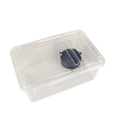 OMEM Portable Reptile Terrarium Habitat for Mini Pet Houses Breathable Holes Stackable Container (XS) - size: 1PCS-Clear-XS
