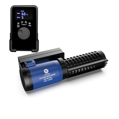 FZONE Aquarium Wave Maker, 24V DC Gyre Wavemaker with LCD Display Controller, Adjustable Cross Flow, Quiet Powerhead with Magnetic Mount for Saltwater & Freshwater Tanks (S) - size: S