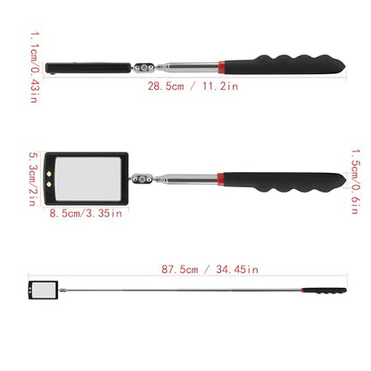 Telescopic Inspection Mirror 360 rotating inspection mirror, Flexible and Extendable Mechanic Tool for Automotive and Shower Use,mirror on a stick - size: Inspection Mirror-02
