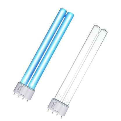 18W UV Light Bulb for Pond Aquarium Outdoor Light Clarifier | Aquarium UV Lights Water Garden Clarifier, 2 Pack 18W Replacement Light for , Fish Tank, Turtle tank, for G11 Base - size: 18W-UVC-2P