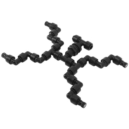 Adjustable Mist Cooling System Nozzle 360 Degree for Reptiles Pets Greenhouse Rainforest Fogger with 4 Heads Black