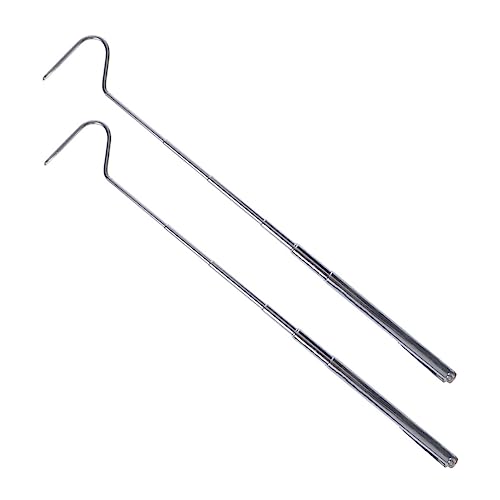 2pcs Telescoping Snake Catching Hooks Stainless Steel Grabbing Tool for Handling Snakes and Reptiles Portable Enthusiasts and Field Use