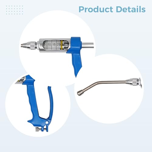 Pet Medication Syringe, Adjustable 30 ml Feeding Syringe for Small Animals, Curved Metal Nozzle, Transparent Tube, Leak-Proof, Manual Operation for Accurate Dosage