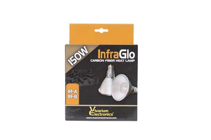 InfraGlo Carbon Fiber Heat Lamp 150W – Infrared Reptile Heat Lamp Bulb for Bearded Dragons, Tortoises, Snakes and Turtle Tanks, Long Lasting Infrared Emitter Bulb for Reptiles