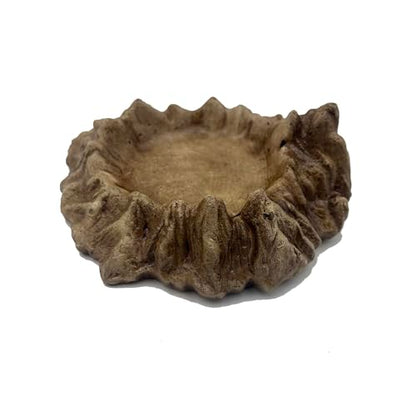 Heavy Concrete Reptile Water Dish - 100% Non-Tipping Volcano Rock Snake Water Bowl for Bearded Dragon, Tortoise, Leopard Gecko Tank Accessories