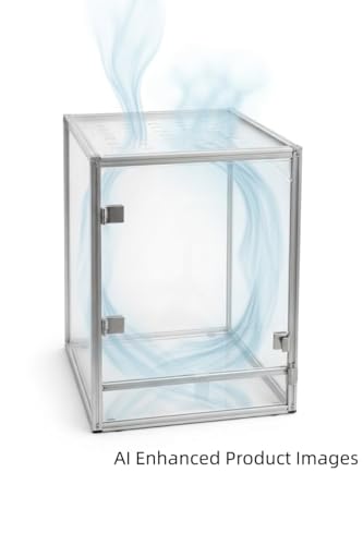 10 Gallon Reptile Terrarium Tank, 12x12x16 Front Opening Glass Enclosure with Aluminum Frame, Easy Assembly Habitat for Gecko, Crested Gecko, Frog, Tarantula, Jumping Spider & Small Reptiles