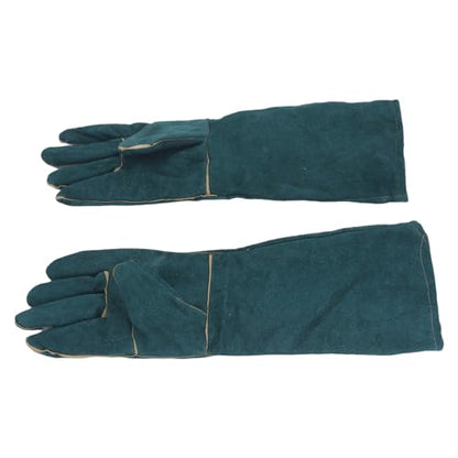 Dioche Dog Training Protective Gloves, 23.6 Inch Long Sleeves Bite Proof Gloves for Cat Reptile Snake Lizard Falcon, Heat BBQ Gloves with Cowhide PU Leather Lining, Ideal