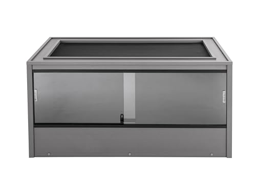 New Age Pet ECOFLEX Two Large Reptile Enclosures with Matching Stacker and Cabinet Stand Set in Grey - color: Grey, size: Large