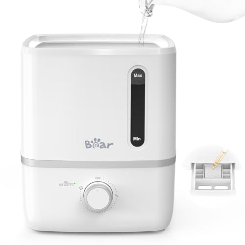 Bear 2.5L Cool Mist Humidifier & Oil Diffuser for Bedroom, White | Quiet & Rapid Mist for Whole-house Use with Adjustable Output and Auto Shut-off