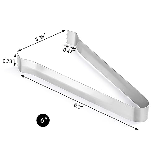 New Star Foodservice Restaurant-Grade Pom Tong, Stainless Steel, 6.5 Inch, Set of 6, Silver - size: 6.5-Inch - 6 Pack