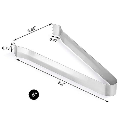New Star Foodservice Restaurant-Grade Pom Tong, Stainless Steel, 6.5 Inch, Set of 6, Silver - size: 6.5-Inch - 6 Pack