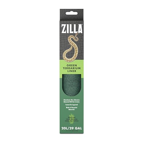 Zilla Reptile Terrarium Bedding Substrate Floor Liner, Green, 20L/29G, 11.75" x 29.5" - size: 11.75" x 29.5"