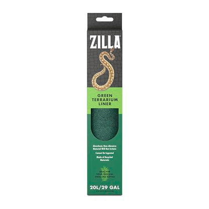Zilla Reptile Terrarium Bedding Substrate Floor Liner, Green, 20L/29G, 11.75" x 29.5" - size: 11.75" x 29.5"