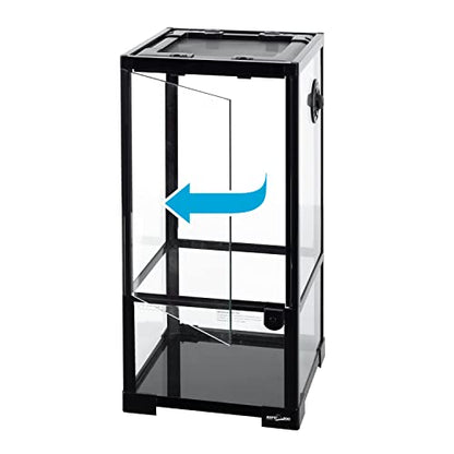 REPTIZOO 15 Gallon Full Glass Reptile Terrarium 12" x 12" x 24" Knock-Down Glass Tank and Siphon Gravel Cleaner Set, Small Habitat for Reptile Chameleon, Tree Frogs, Arboreal Geckos,Lizard - size: 12" x 12" x 24"