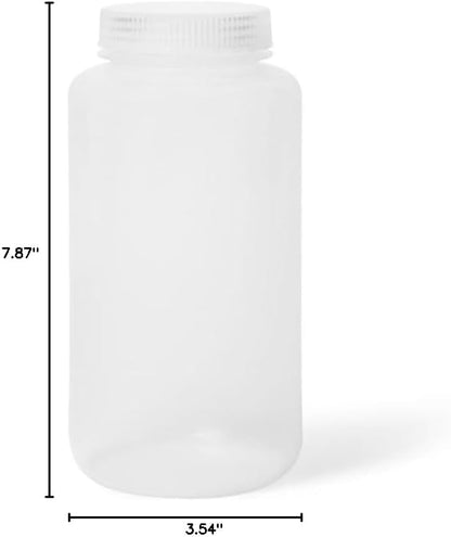 United Scientific™ Reagent Bottle, Polypropylene Wide Mouth, 1000ml, 1-Pack | 32 oz Capacity, Autoclavable, Leakproof Seal Ring, BPA and Phthalate Free, RoHS Compliant, Wide Mouth Bottles with Caps - size: 32 oz (Pack of 1)