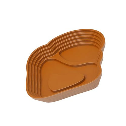 Amphibians Feeding Soaking Pool Multifunctional Reptiles Habitat Water Feeding Bowl Platform with Step Design Reptiles Sunbathing and Station - color: Light Brown, size: Large