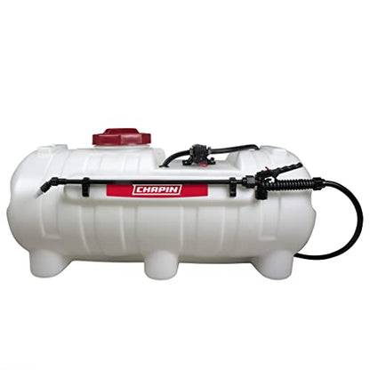Chapin 97400E Made in the USA 25 Gallon ATV/UTV 12 Volt Mounted Spot Sprayer With 5 Inch Wide Mouth, High Performing 12 V Diaphragm Pump and Filtration System and 18 Inch Spray Wand, Translucent White - size: 25 Gallon