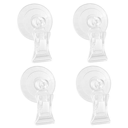 SLSON Fishes Veggie Seaweed Plant Suction Cup Clip Feeding Tool Feed Holder Aquarium Accessories for Fish Tank Fish Feeder Clips (4Pack Transparent) - color: 4Pack Transparent