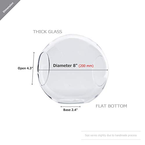 WGV Planter Terrarium Bulk, Width 8" Height 8", Clear Round Glass Vase Container with Two Side Opening, DIY Air Planter, Votive Candle Holder for Decor, 6 Pieces - size: 8" Double Opening