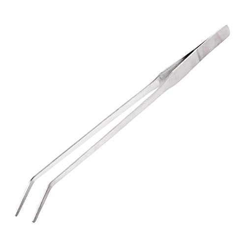 10 Inch Tweezers Stainless Steel Curved Serrated Tip | Heavy Duty Precision Handle Kitchen Cooking Tweezer Tongs, Daily Garden Craft Tool Aquascaping and Repairing - style: Heavy Duty,Multipurpose