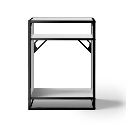 Metal Aquarium Stand for 30 Gallon Fish Tank, Washed Oak | 60x45x80cm; 3-tier metal frame, wood shelves - color: Washed Oak Wood, size: W23.6 x D17.7 x H31.5 in(60X45X80cm)