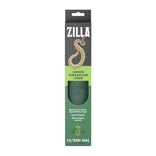 Zilla Reptile Terrarium Bedding Substrate Floor Liner, Green, 15/20G, 11.75" x 23.5" - size: 11.75" x 23.5"