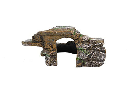 PENN-PLAX Reptology Shale Scape Step Ledge & Cave Hideout – Basking Area - Decorative Resin for Aquariums & Terrariums – Great for Reptiles, Amphibians, and Fish – Medium - size: Medium