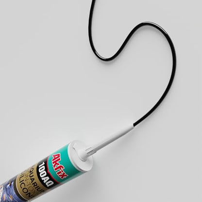 Akfix 100AQ Aquarium Sealant Black (2x10.1 fl. oz.) – 100% Waterproof, Fish-Safe, High-Speed Curing and Strong Adhesion, Non-Toxic Glass Adhesive for Aquarium Repair | Black, 2 Pack - color: Black, size: 2 Pack