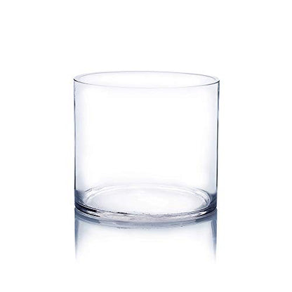 WGV Cylinder Vase, Width 6", Height 6", Clear Glass Container Terrarium Candle Holder for Wedding Centerpiece, Party Event, Home Office Decor, 1 Piece - size: 6 Inch (Pack of 1)