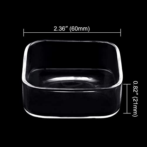 WEAVERBIRD Aquarium Shrimp Feeder Dish Fish Tank Feeding Bowls Glass Square Clear Dish Tray Plate
