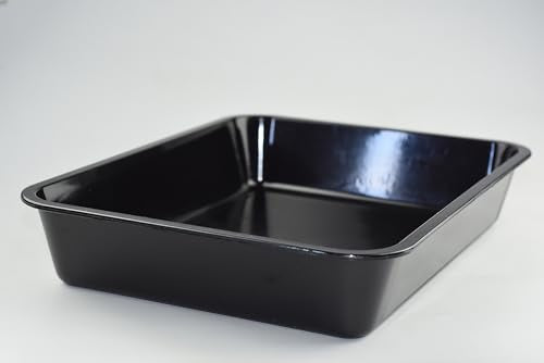 OMEM Reptile Food Bowl Large Water Dish, Wood Plate, Bowl Turtles (M=31.5 * 23.8 * 4.7, Black) - color: black, size: M=31.5*23.8*4.7