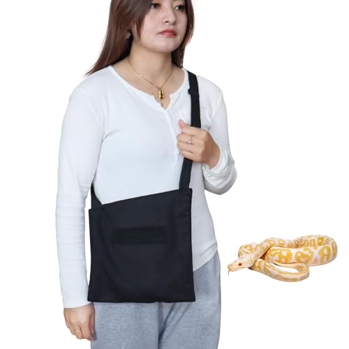 Breathable Snake Carrier Bag for Travel - Escape-Proof Canvas Reptile Transport Bag with Adjustable Strap & Fleece Lining, Ideal for Ball Pythons, Vet Visits, Camping