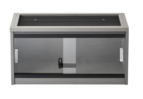 New Age Pet ECOFLEX Small Reptile Enclosure with Matching Cabinet Stand Set in Grey - color: Grey, size: Small