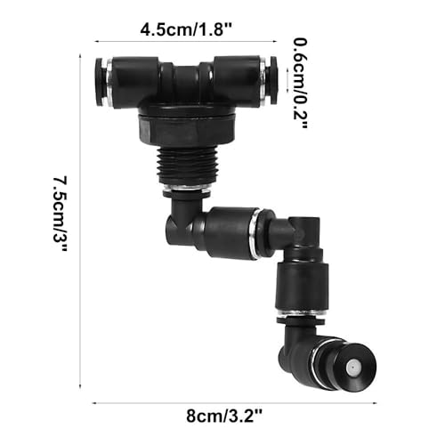 DONGKER Reptile Misting Nozzles,1/2PCS 360° Adjustable Reptile Mister Spray Nozzle Connect 1/4'' Tub for Rainforest GreenhouseTank Pet Cooling - color: 1PCS
