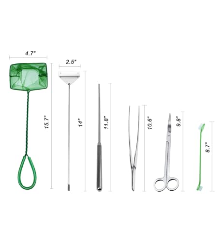 Fish Tank Cleaning Kit with Aquarium Siphon, Fish Net for Fish Tank, and Algae Scraper | All-in-One Fish Tank Cleaner for Various Tank Sizes