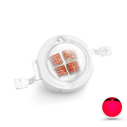 CHANZON 10 pcs High Power Led Chip 5W Deep Red Plant Grow Light | (650nm - 660nm / Input 1200mA / DC 2V - 2.4V / 5 Watt) SMD COB Emitter Diode Components for DIY Hydroponic/Flower Growing - color: K) Deep Red (660nm)