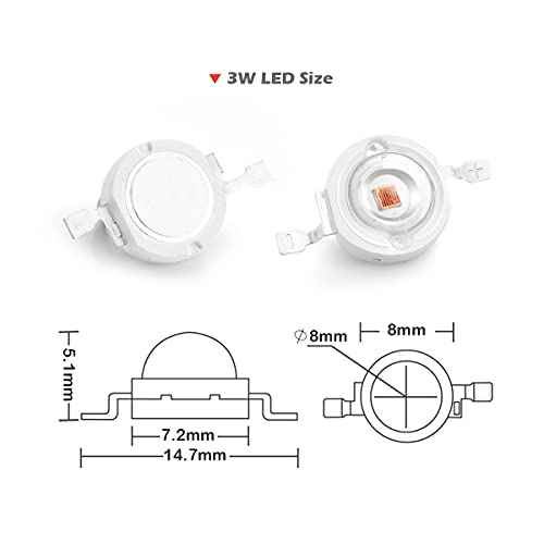 CHANZON 10 pcs High Power Led Chip on Board 3W Orange | (400mA - 500mA / DC 2V - 2.4V / 3 Watt) Super Bright Intensity SMD COB Light Emitter Components Diode Bulb Bead DIY Lighting - color: J) Orange (600nm)