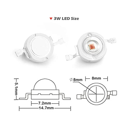 CHANZON 10 pcs High Power Led Chip on Board 3W Orange | (400mA - 500mA / DC 2V - 2.4V / 3 Watt) Super Bright Intensity SMD COB Light Emitter Components Diode Bulb Bead DIY Lighting - color: J) Orange (600nm)