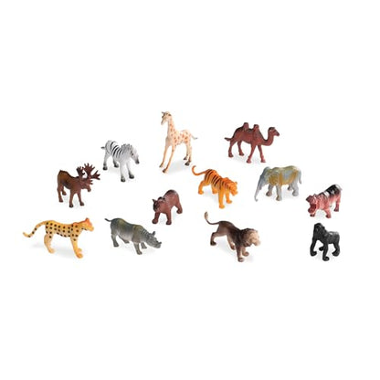 Terra by Battat Wild Animal Figurines Tube, 60 Mini Safari Figures, Animals | 60 realistic mini wild animal figures in a portable tube for pretend play, crafts, dioramas, sensory bins, Animals, 3+ Years - style: Wild Animals in Tube