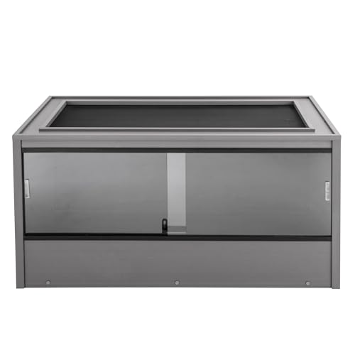 New Age Pet ECOFLEX 48" Wide Large Reptile Habitat, Mojave Lounge for Snakes, Tortoises & Lizards in Maple, Black & Grey, Easy Assembly, Sliding Glass Doors & Mesh Top - color: Grey, size: Large
