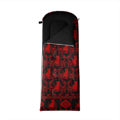 Erosebridal Hawk Moth Sleeping Bags Adults Cold Weather Aztec Backpacking Camping Blanket Hiking Sleeping Wrap Sleep Bag - color: Red Little Cats