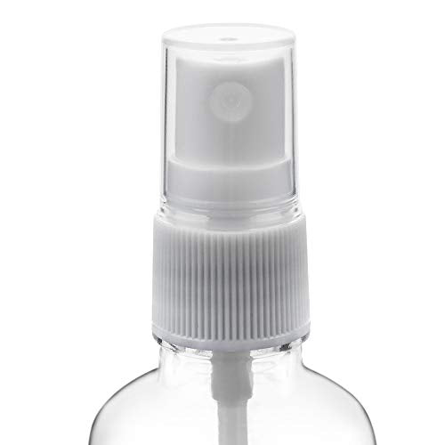 2oz Clear Glass Spray Bottles for Essential Oils, Set of 3 | Small, Plastic Sprayer - color: White Clear