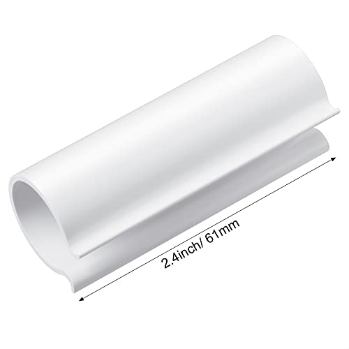 Jetec 32 Pack PVC Pipe Clips Cover Clamps 2.4",for 1/2 Inch PVC Pipe,White | For Pool Covers, Greenhouses, Garden Shelters, Bird Netting, Hoop House Frames, Snap Hanger, Simple Installation - color: White, size: for 1/2 Inch PVC Pipe