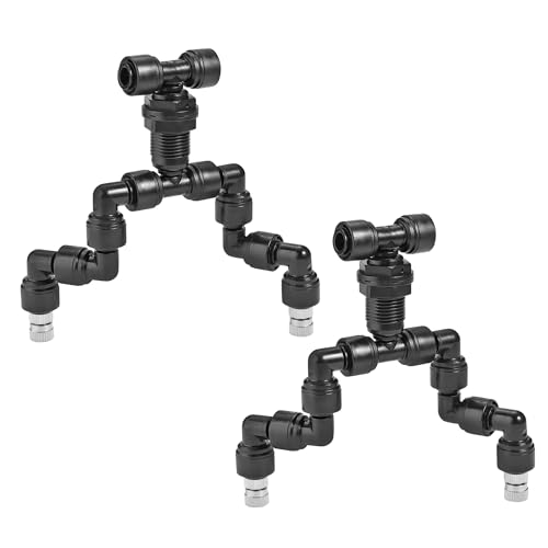 CozyCabin 2Pcs Double Reptile Mister Nozzles, 1/4'' Reptile Misting Spray Nozzle 360 Degree Adjustable Detachable Nozzle - Fine Mist Fogger for Terrarium, Aquarium Rainforest - size: 2pc Dual Head