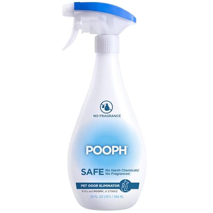 POOPH Pet Odor Eliminator Spray, 32 oz | Unscented pet odor eliminator spray for home surfaces, upholstery, furniture, and vehicles - size: 32 Fl Oz (Pack of 1)