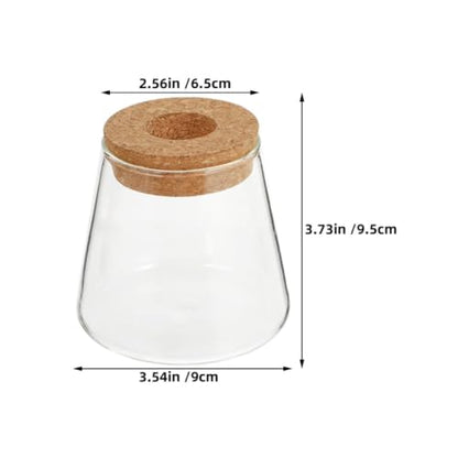 3pcs Glass Plant Propagation Station with Wood Lid, Desktop Hydroponic Vase for Flowers and Plants, Stylish Glass Terrarium for Office Desk or Corner, Ensures Clean Indoor