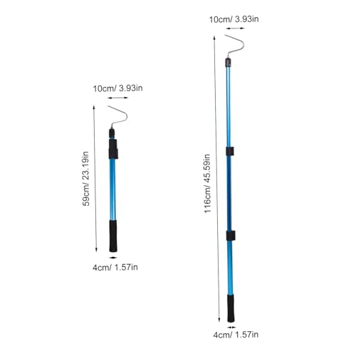 Retractable Snake Hook and Catching Hook, Collapsible Aluminium Alloy Snake Grabber Tool 19.7-45.7in for Safe Reptile Handling in Garden and Outdoor Use
