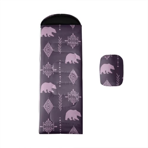 Erosebridal Sugar Skull Southwestern Aztec Western Sleeping Bag for Kids Camping Blanket for Hiking Travel Hunting Sleep Bag - color: Black Purple 17